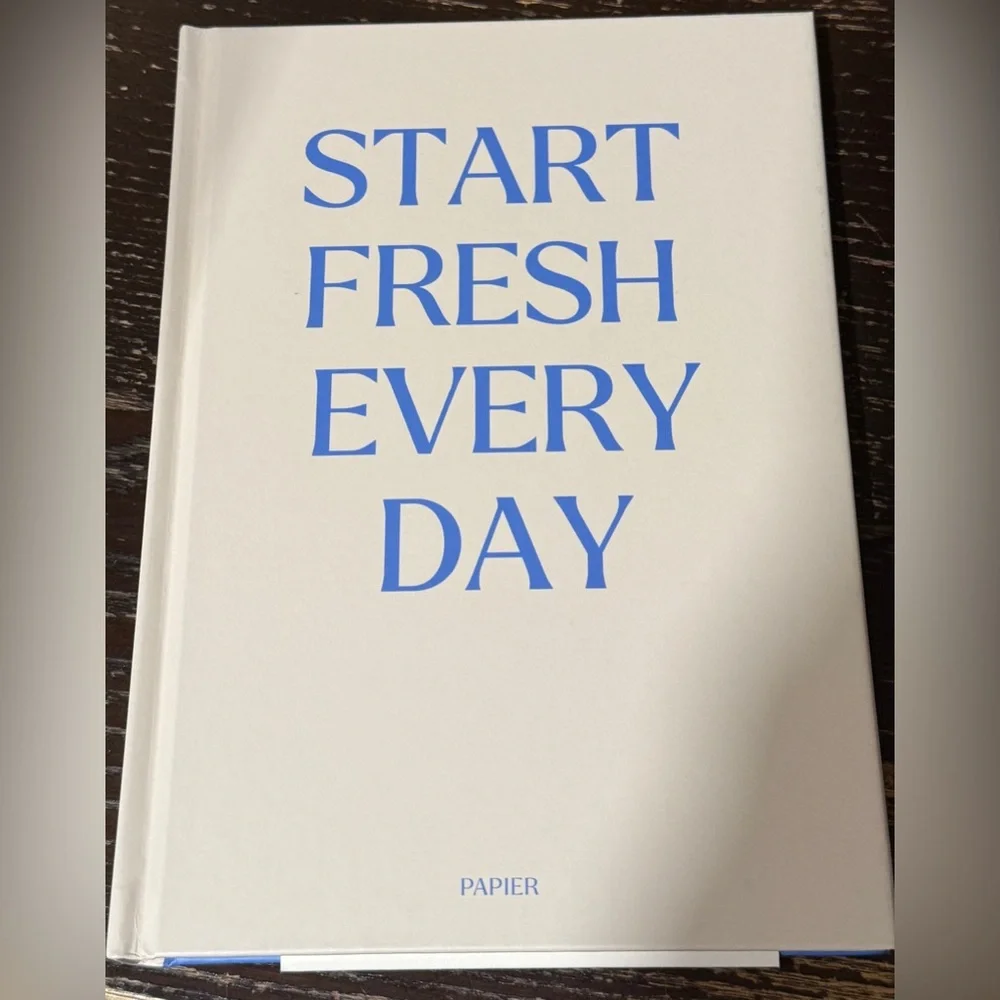 Start Fresh Every Day Hardcover Planner - Blue Text on Cream